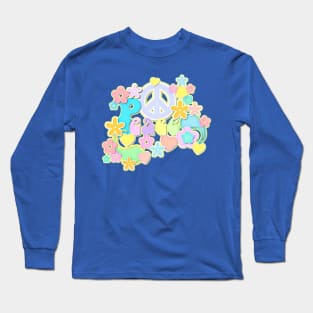 Peace Sign Flower Power Hippy Design Long Sleeve T-Shirt